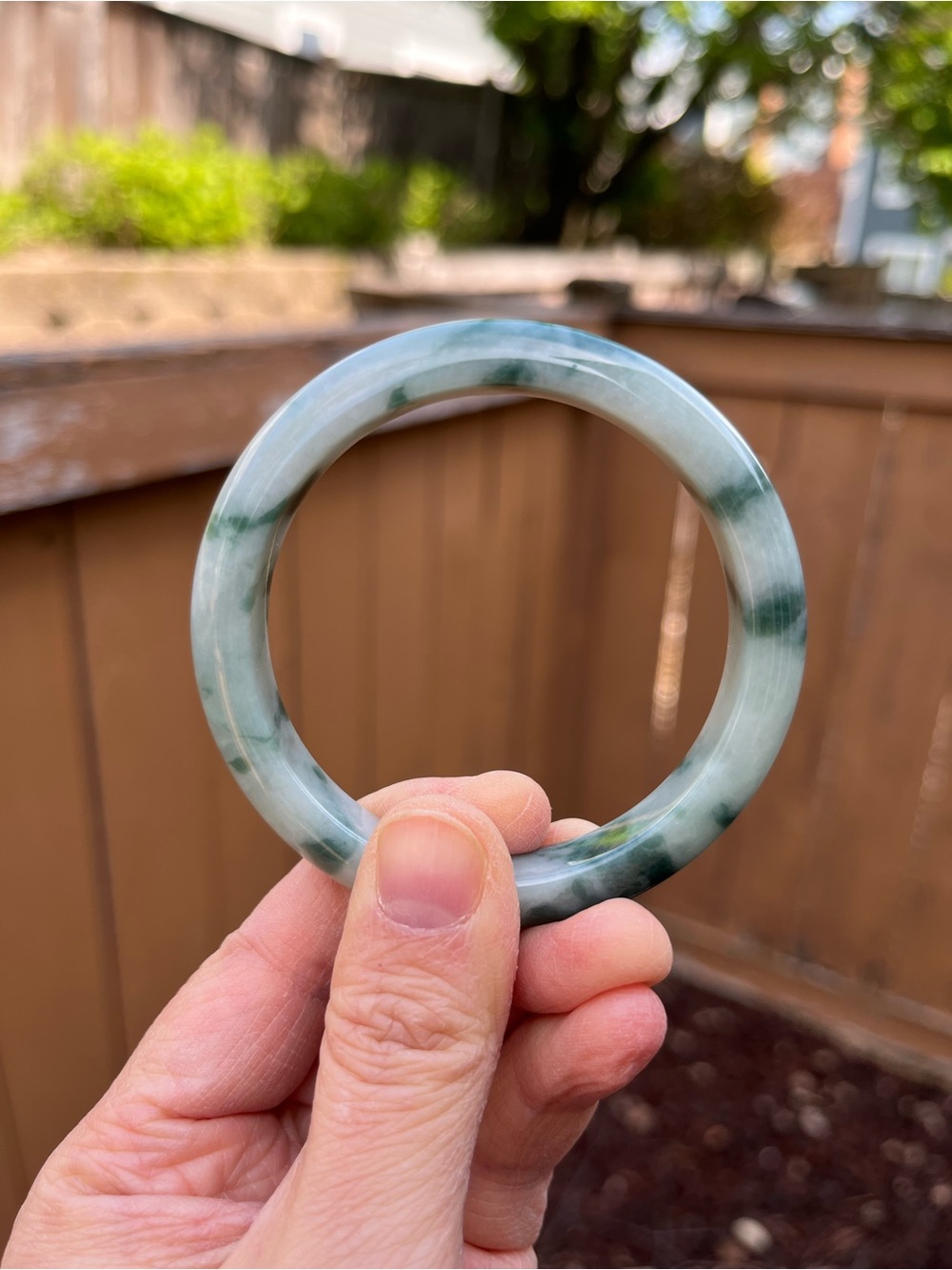 BW098-L 55.3mm Certified Untreated Grade A Burmese Jadeite Bangle Jade Bracelet